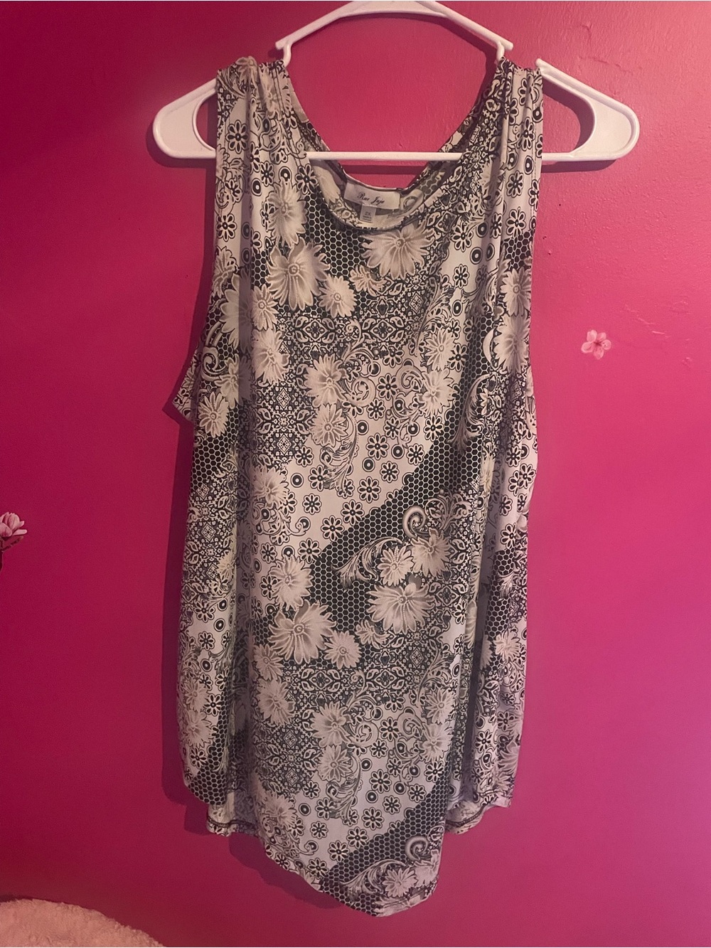Sleeveless Floral Scoop Neck Top For Women